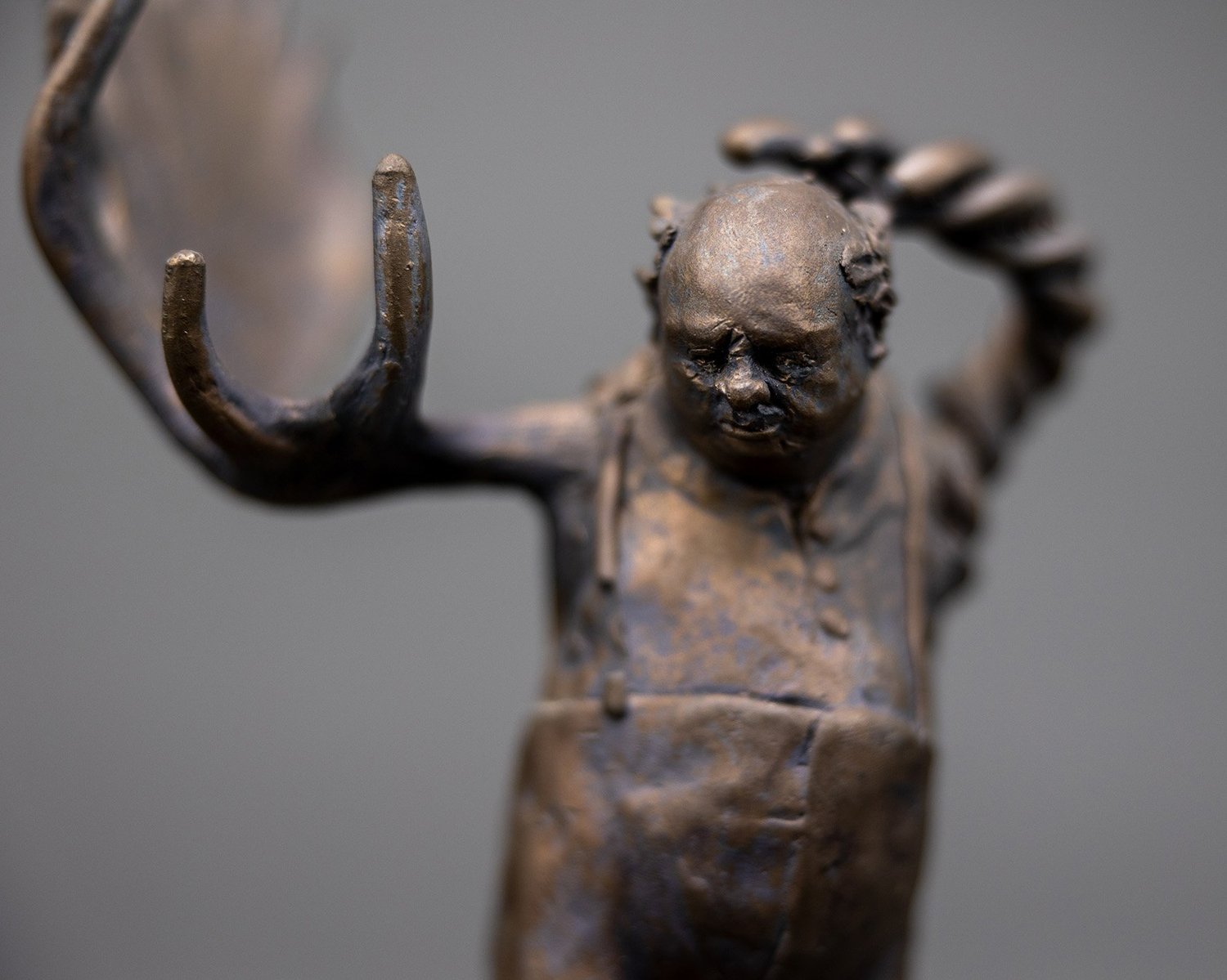 Reaching Man, sculpture by Charlie McGrady, view 2