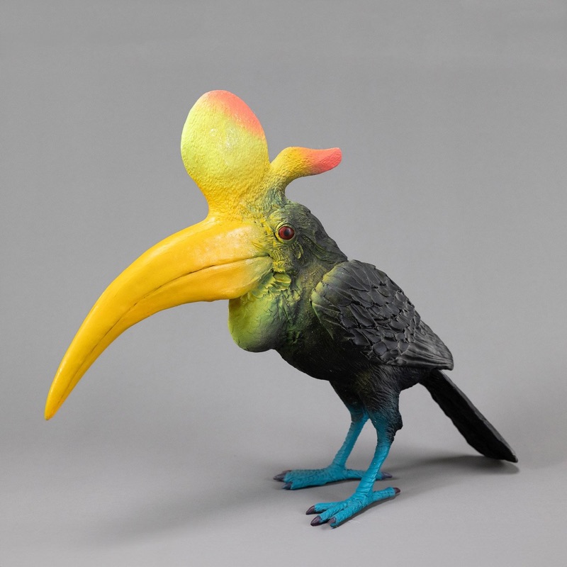 Grey Hornbill, sculpture by Charlie McGrady