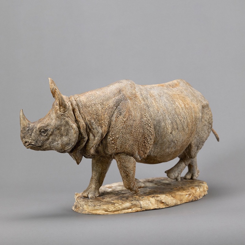 Indian Rhinoceros, sculpture by Charlie McGrady